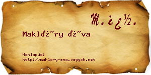 Makláry Éva névjegykártya