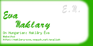 eva maklary business card